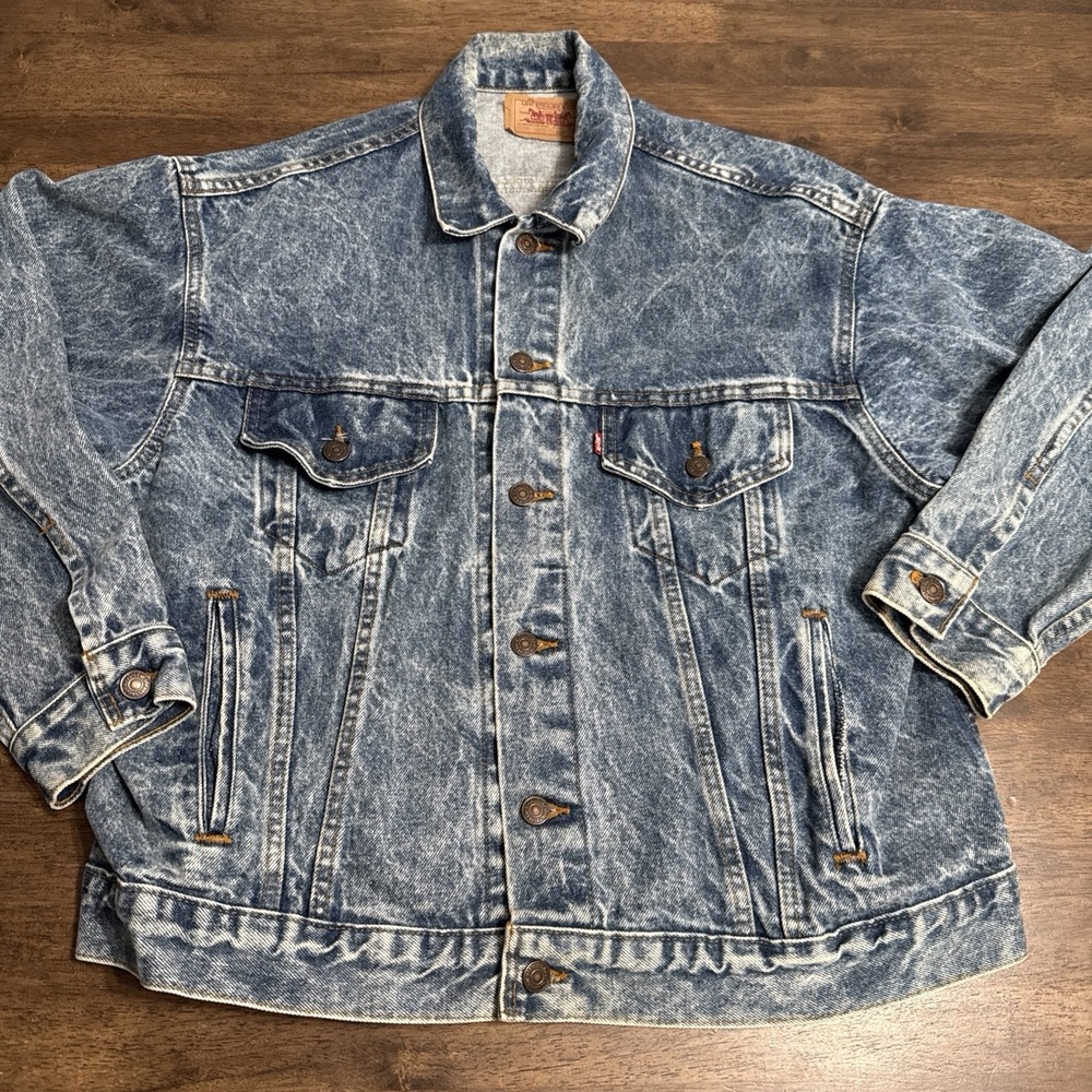 VTG Levis Jacket Mens Acid Wash Denim Trucker USA 70507 0219 80s Streetwear L